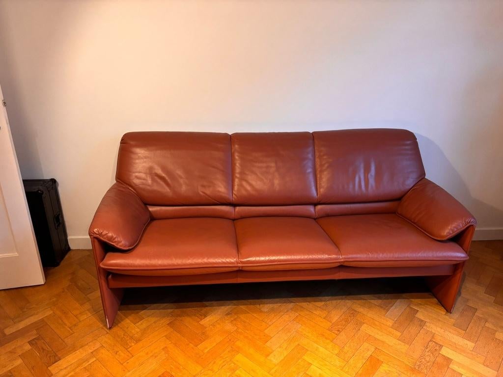 Leolux Bora Beta Axel Enthoven Cognac three-seater, Gebruikt, Minder dan 75 cm, Driepersoons, Leer