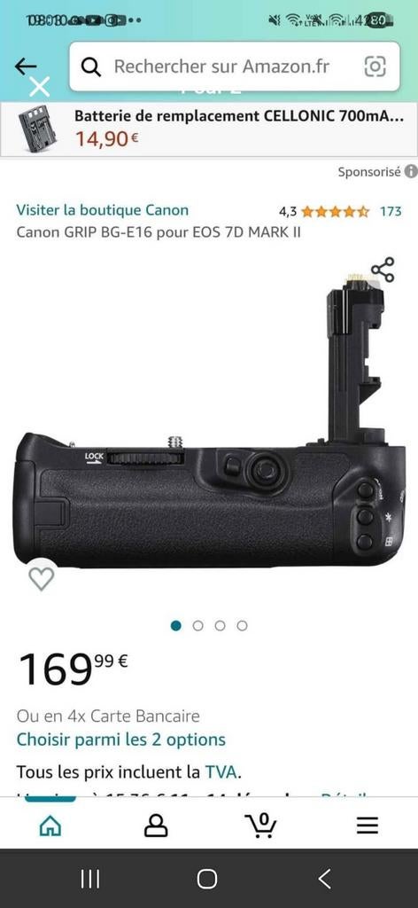 Canon  eos 7D grip, Audio, Tv en Foto, Fotocamera's Digitaal, Ophalen, Canon