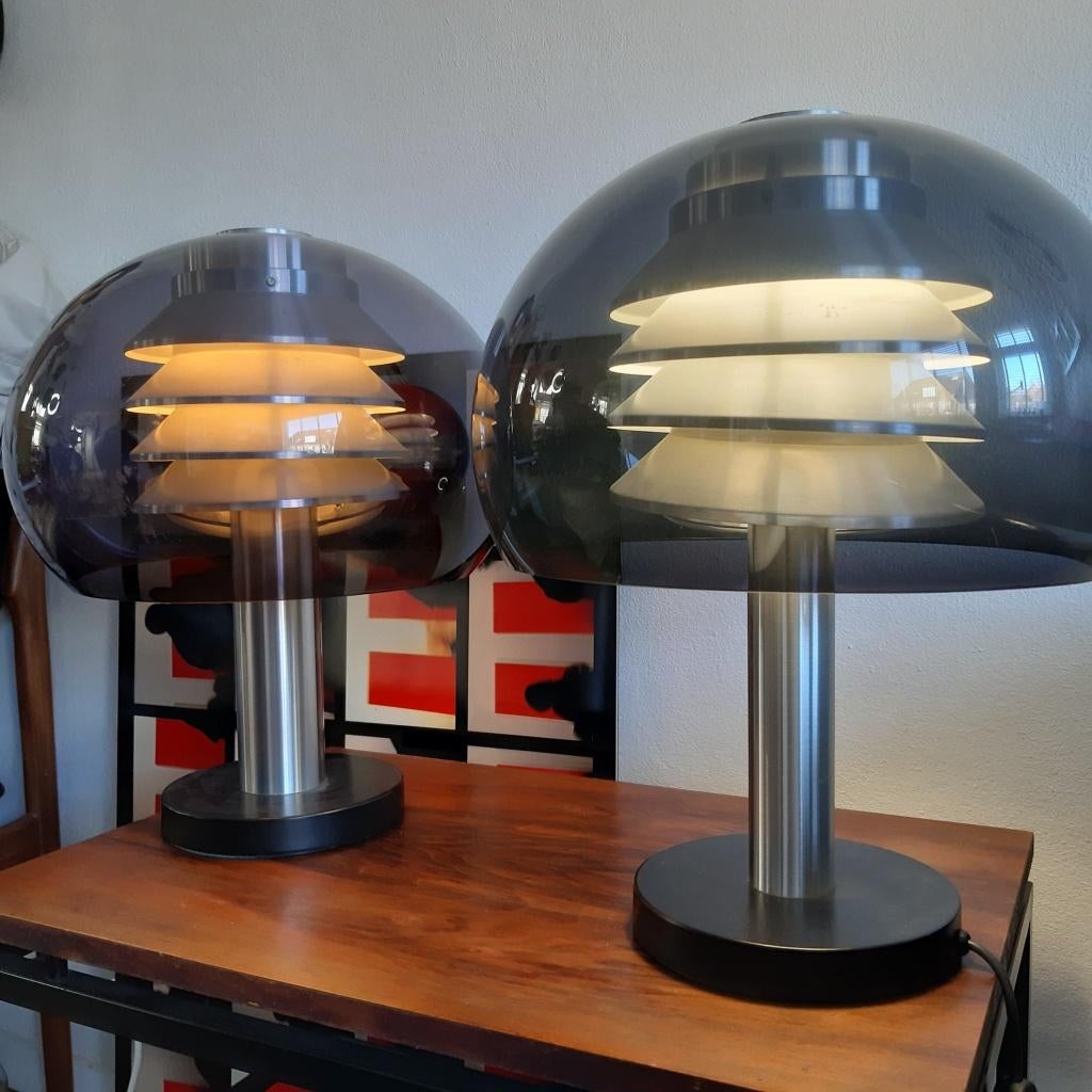 2x vintage Zweeds design Hans-Agne Jakobssen tafellampen, Huis en Inrichting, Gebruikt, Ophalen of Verzenden, Vintage Scandinavisch design