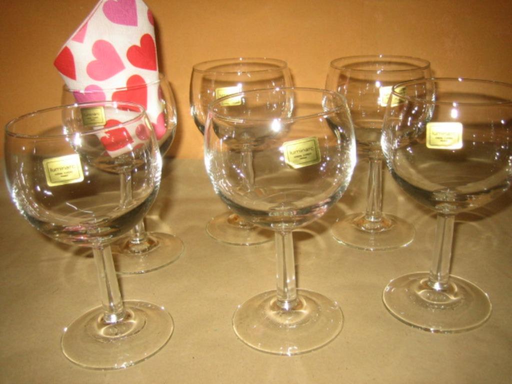 Set de 6 verres à vin convexes vintage n 2 « Luminarc » Fra, Antiquités & Art, Enlèvement