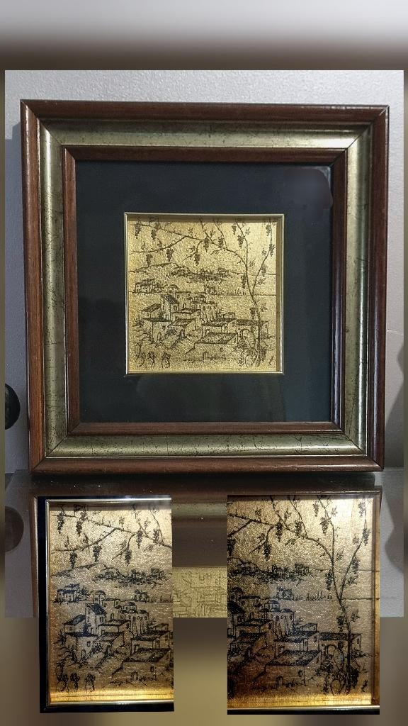 peinture décorative italienne sur feuille d'or, 1983, Italie, Envoi