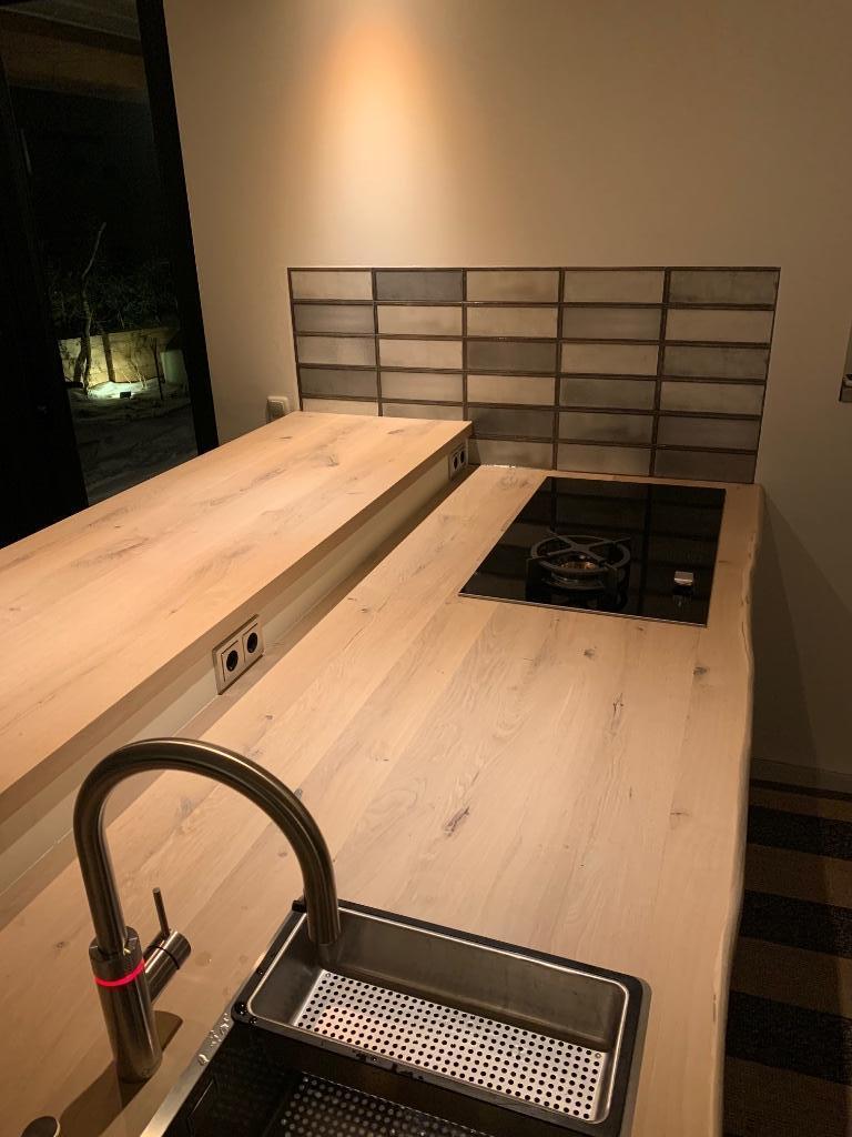 Plan de travail chêne 40mm, lamelles continues, droit/tronc, Enlèvement ou Envoi, Neuf