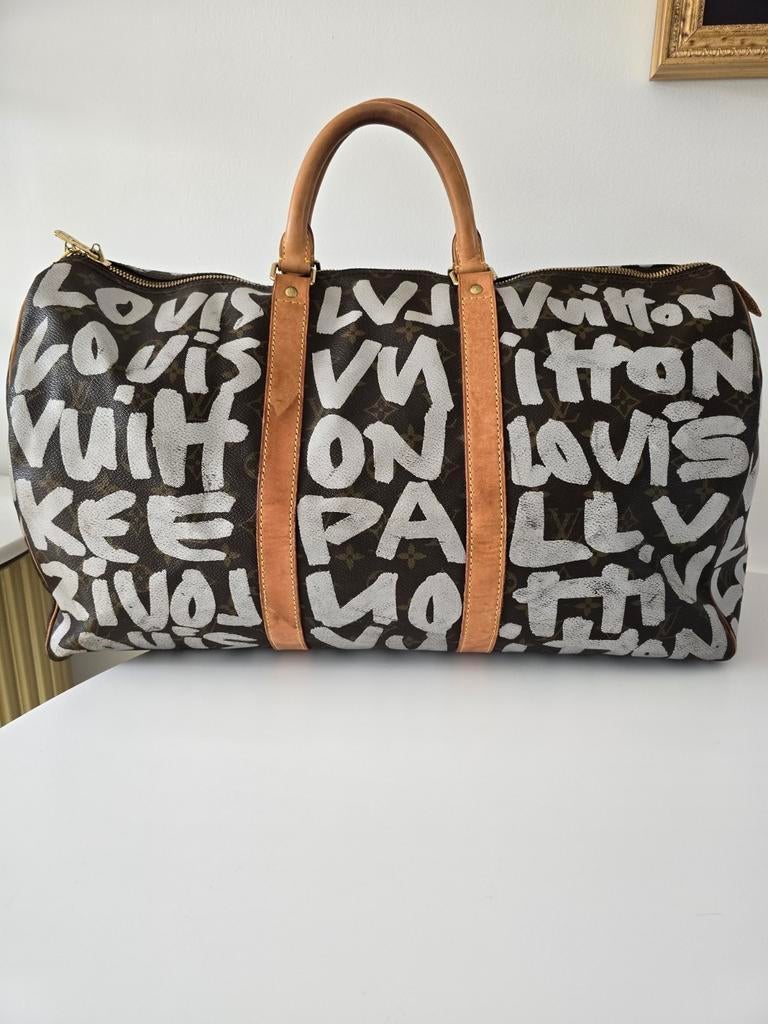Louis Vuitton Keepall graffiti, Verzenden, Gebruikt, Wit