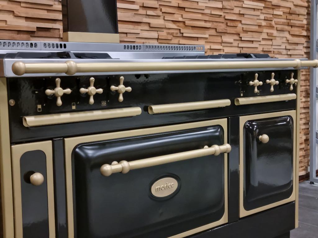 🔥Luxe Fornuis Morice 130 cm Mokka + Messing 5 pits GASOVEN, Elektronische apparatuur, Fornuizen, Ophalen, 60 cm of meer, Zo goed als nieuw