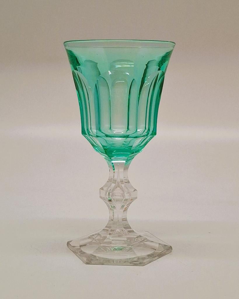 4 Val St. Lambert Uranium(!) Wijnglazen, Model Metternich, Antiek en Kunst, Ophalen of Verzenden