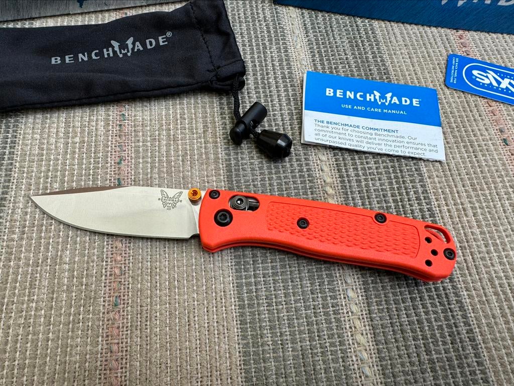 Benchmade Mini Bugout 533 Orange EDC Zakmes Mes Pocket Knife, Caravanes & Camping, Enlèvement ou Envoi, Neuf