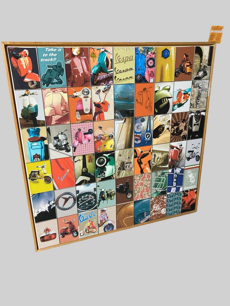 Groot Vespa collage canvas., Ophalen