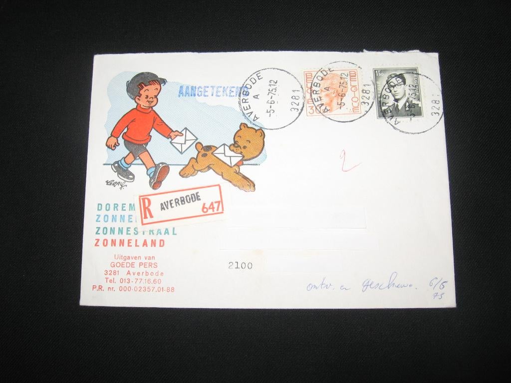 Rikske & fikske   enveloppe 1975, Ophalen of Verzenden, Overige figuren, Gebruikt, Overige typen