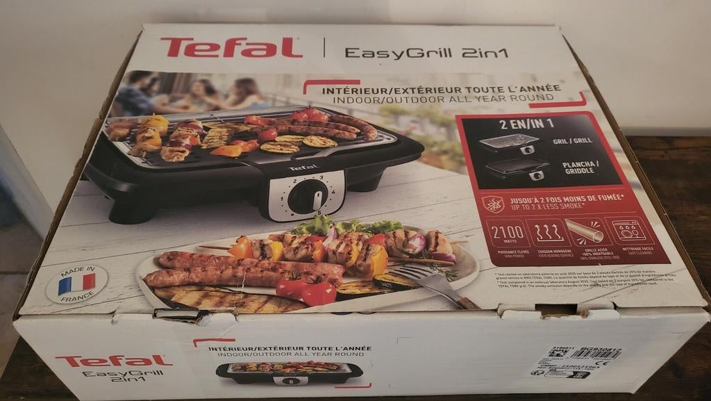 TEFAL Easy grill 2 in 1 Indoor/outdoor *Nieuwstaat*, Ophalen of Verzenden, Zo goed als nieuw