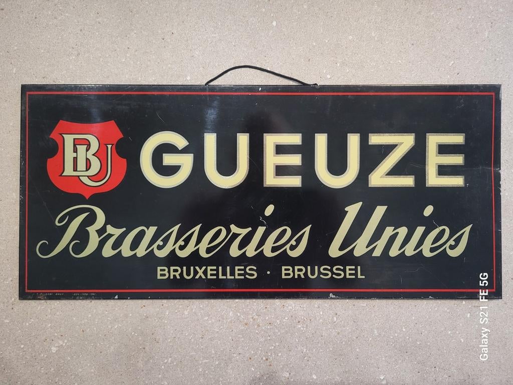 Brasseries Unies _ Bruxelles _ Brussel 1961_ tôle, Enlèvement ou Envoi, Utilisé