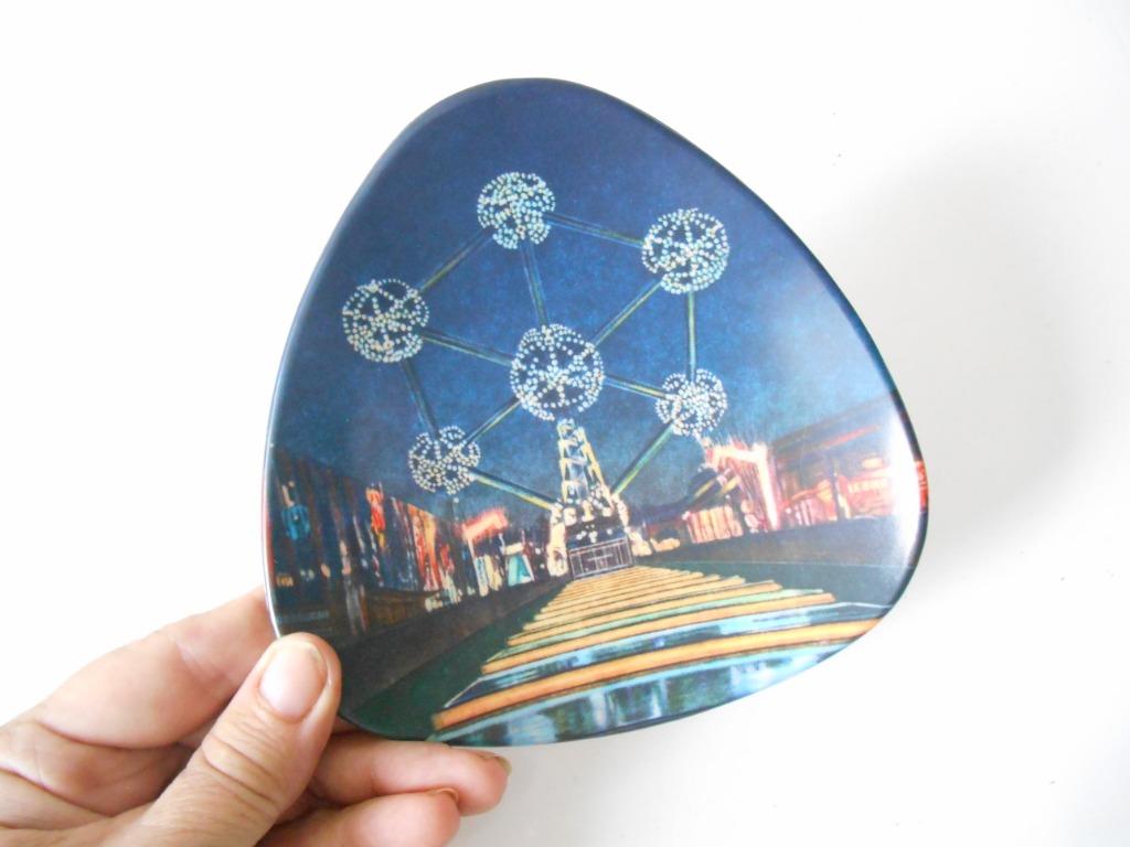 Souvenir Expo 1958 - Schaaltje 'Atomium by night', Ophalen of Verzenden