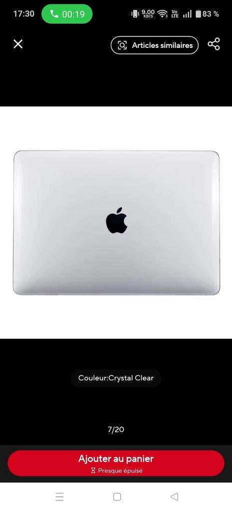 Coque transparent pour macbook air 13 pouces neuf, Enlèvement ou Envoi, Comme neuf, 13 pouces, MacBook