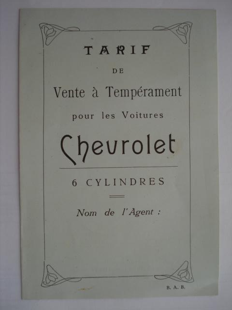 Chevrolet 6 cylindres Tarif vente à tempérament Brochure Cat, Livres, Autos | Brochures & Magazines, Envoi, Comme neuf, Chevrolet
