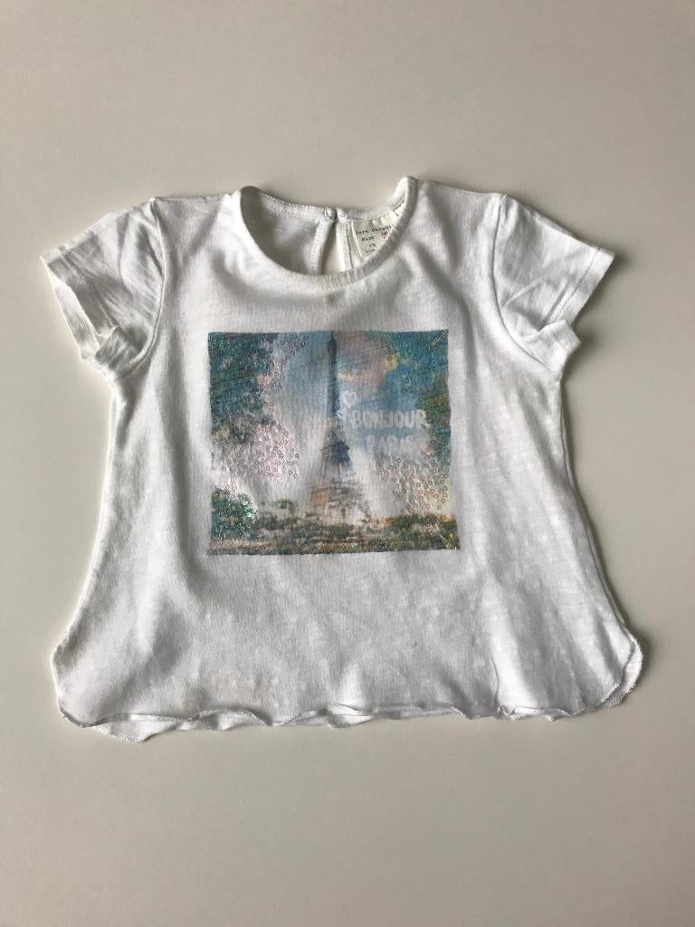Witte t-shirt maat 92, Kinderen en Baby's, Kinderkleding | Maat 92, Meisje, Ophalen of Verzenden, Zo goed als nieuw, Zara