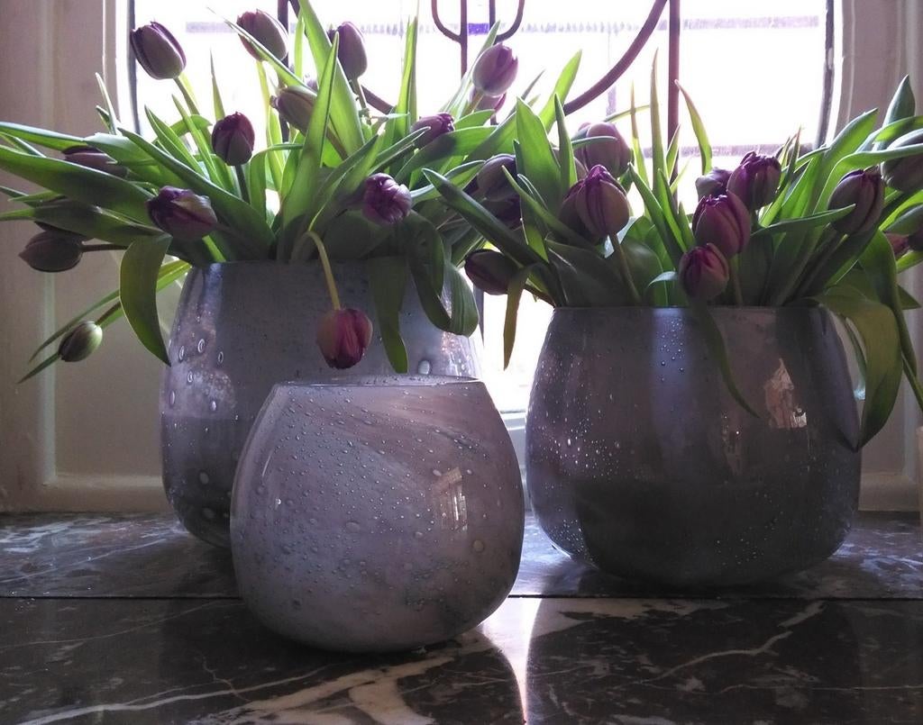 Drie vazen Rasteli, Huis en Inrichting, Woonaccessoires | Vazen, Zo goed als nieuw, Glas, Ophalen