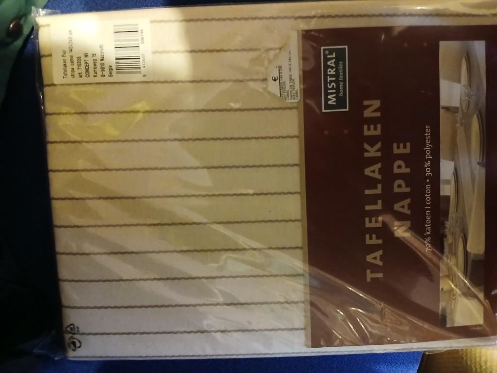 Tafellaken, Ophalen, Nieuw