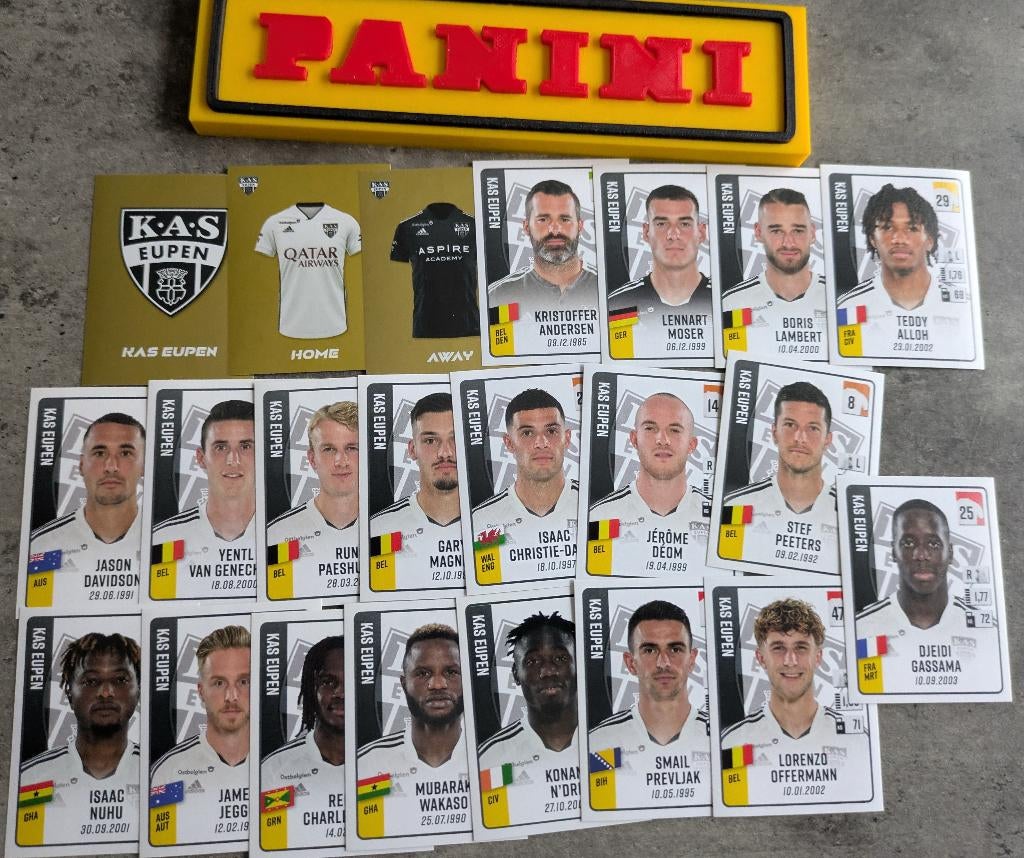Panini FOOTBALL 2022/23 22 STICKERS KAS EUPEN   VOETBAL, Ophalen of Verzenden, Nieuw