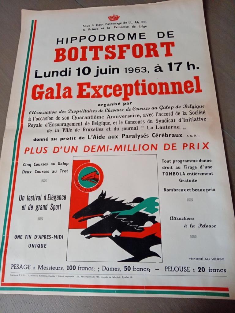 Affiche de sport équestre (1963, lot 1200), Enlèvement ou Envoi