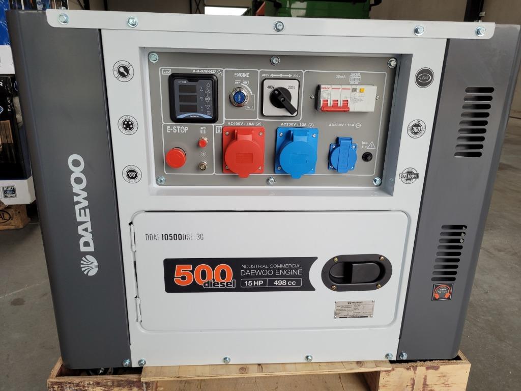 Daewoo D DAE10500DSE3G Diesel Stroomgroepen, Doe-het-zelf en Bouw, Aggregaten, Ophalen, Dieselolie, Geluidgedempt, Nieuw