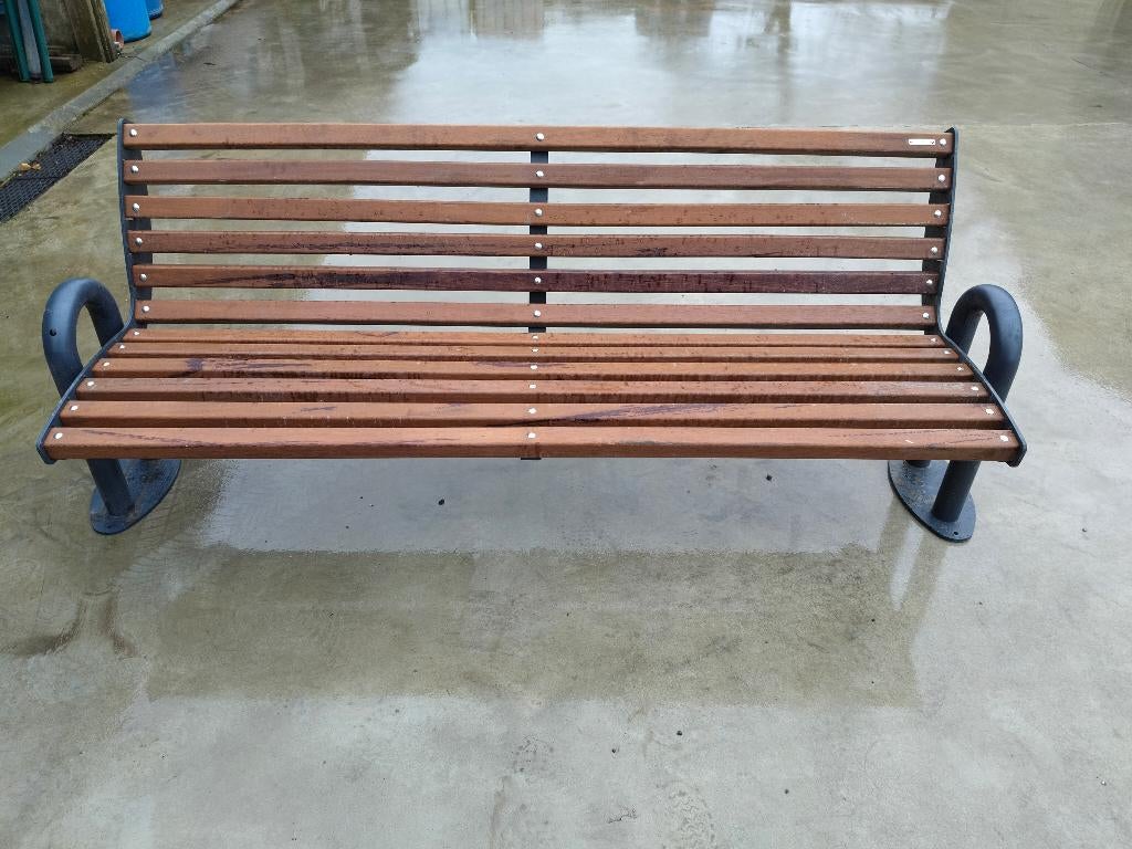 Tuinbank metaal tropisch hardhout, Ophalen, Nieuw, Overige materialen