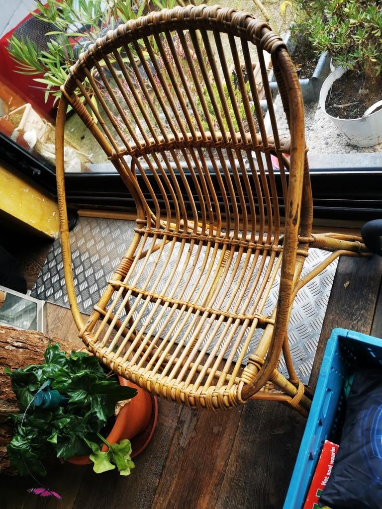 Fauteuil en rotin, Jardin & Terrasse, Enlèvement ou Envoi, Utilisé, Rotin