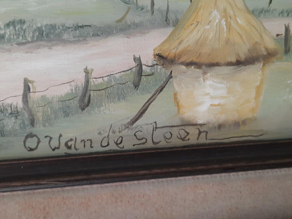 schilderijtje Omer Van De Steen, Huis en Inrichting, Minder dan 50 cm, Oorspronkelijke maker, Ophalen of Verzenden, Zo goed als nieuw