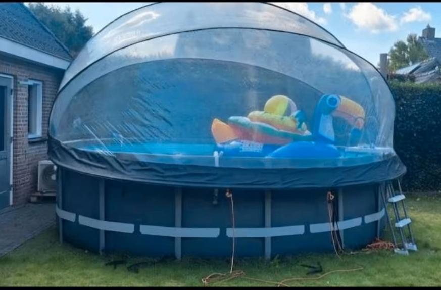 Zwembad met koepel 488x110 cm, Ophalen, Gebruikt, Opzetzwembad, 80 tot 120 cm