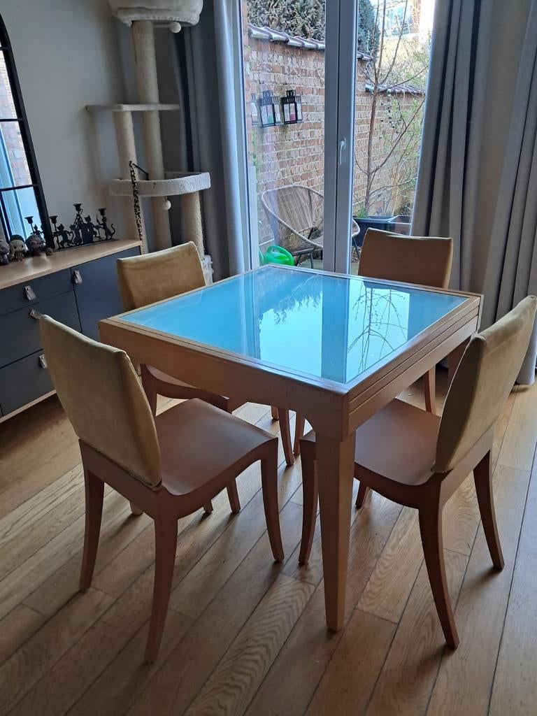 Table carré extensible + 6 chaises ligne roset Finn, Maison & Meubles