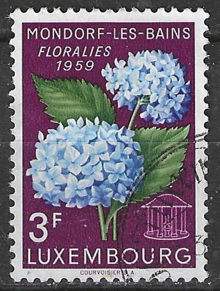 Luxemburg 1959 - Yvert 565 - Mondorf-les-Bains - 3 F. (ST), Envoi, Luxembourg, Affranchi