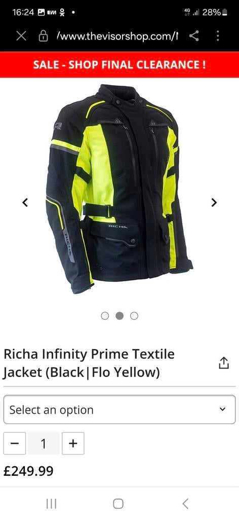 Nouvelle veste moto RICHA INFINITY PRIME, Motos