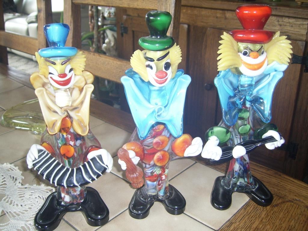 clowns en cristal de murano: prix pour un, Antiquités & Art, Antiquités | Verre & Cristal, Enlèvement ou Envoi