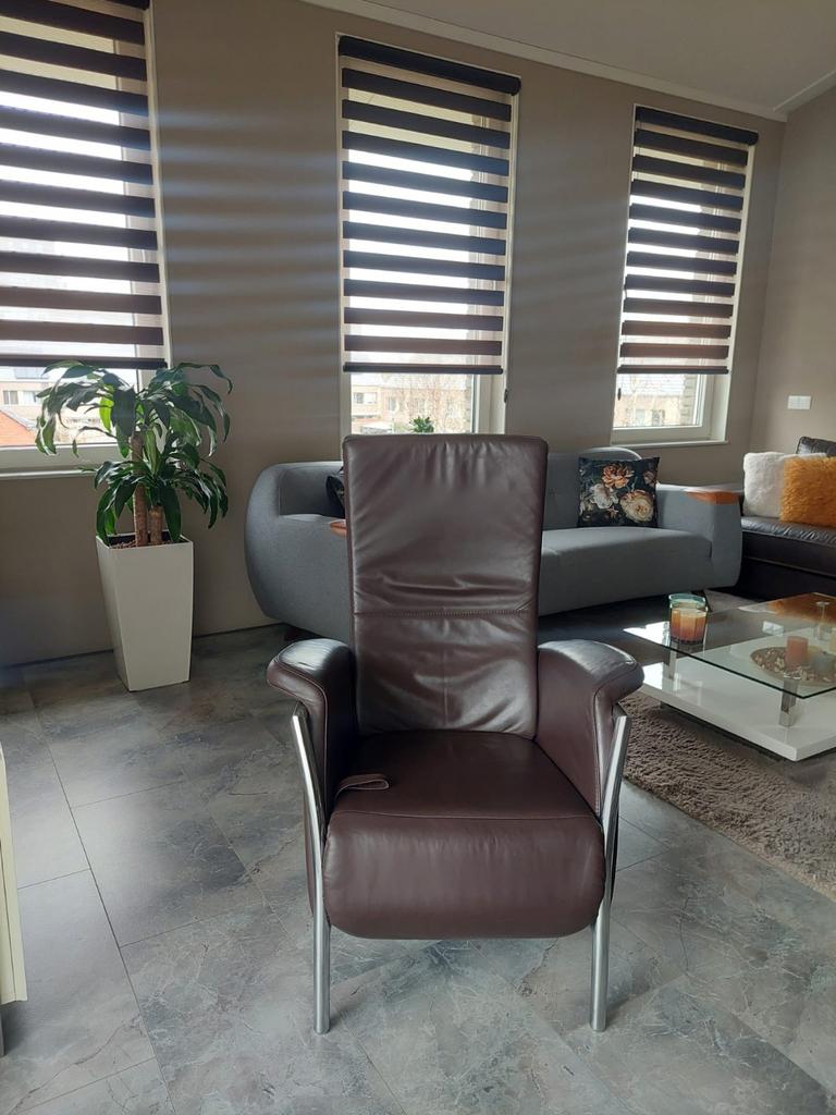Lederen fauteuil/relax stoel staat in Pijnacker Nederland, Art deco, Ophalen of Verzenden, Zo goed als nieuw, 50 tot 75 cm