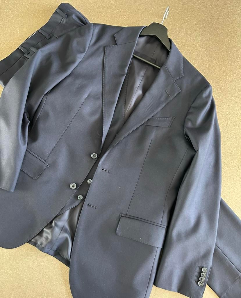 Blauwzwart costume (3 pc) SuitSupply size 50, Kleding | Heren, Kostuums en vesten, Ophalen, Zo goed als nieuw, Maat 48/50 (M)