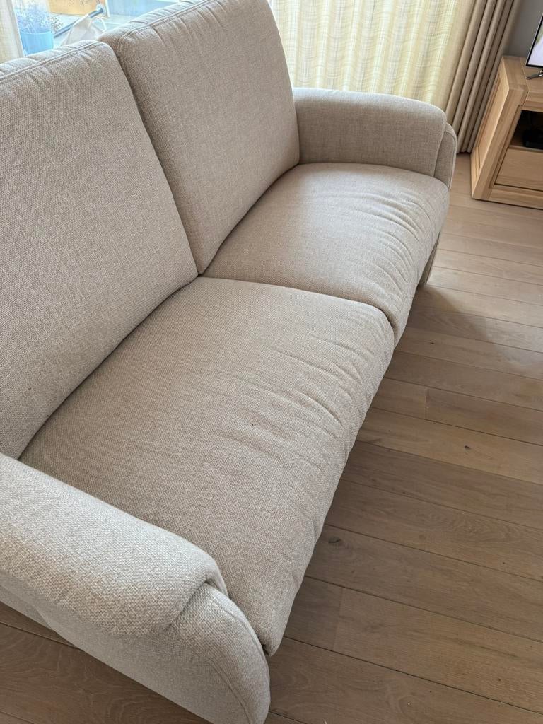 Recent lichtbeige salon te koop, belgisch fabrikaat, Huis en Inrichting, Ophalen, Zo goed als nieuw, Stof