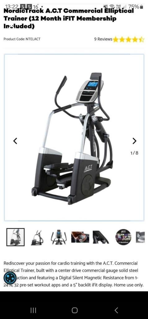 Crosstrainer Nordictrack, Ophalen, Crosstrainer