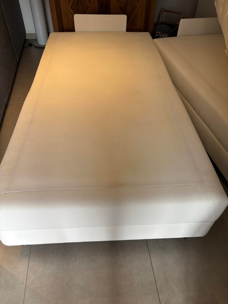 Witte lederen bedden, Ophalen, Gebruikt, Wit, Tweepersoons