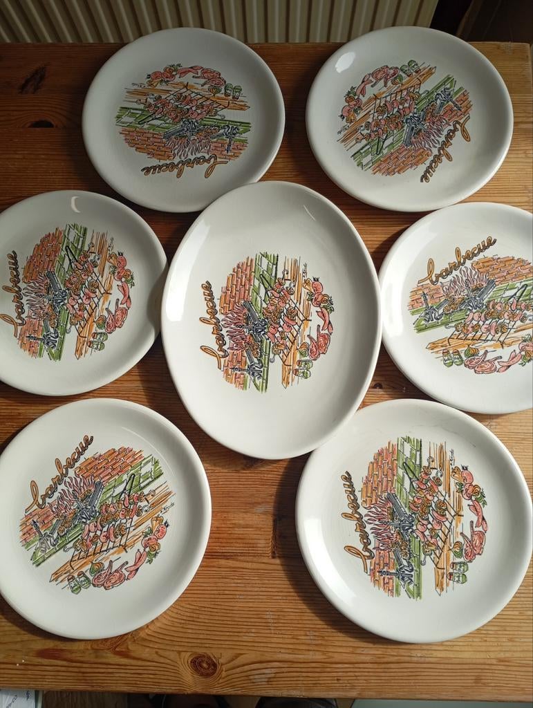 Superbe Service à Barbecue Vintage 7 Pièces - Ironstone