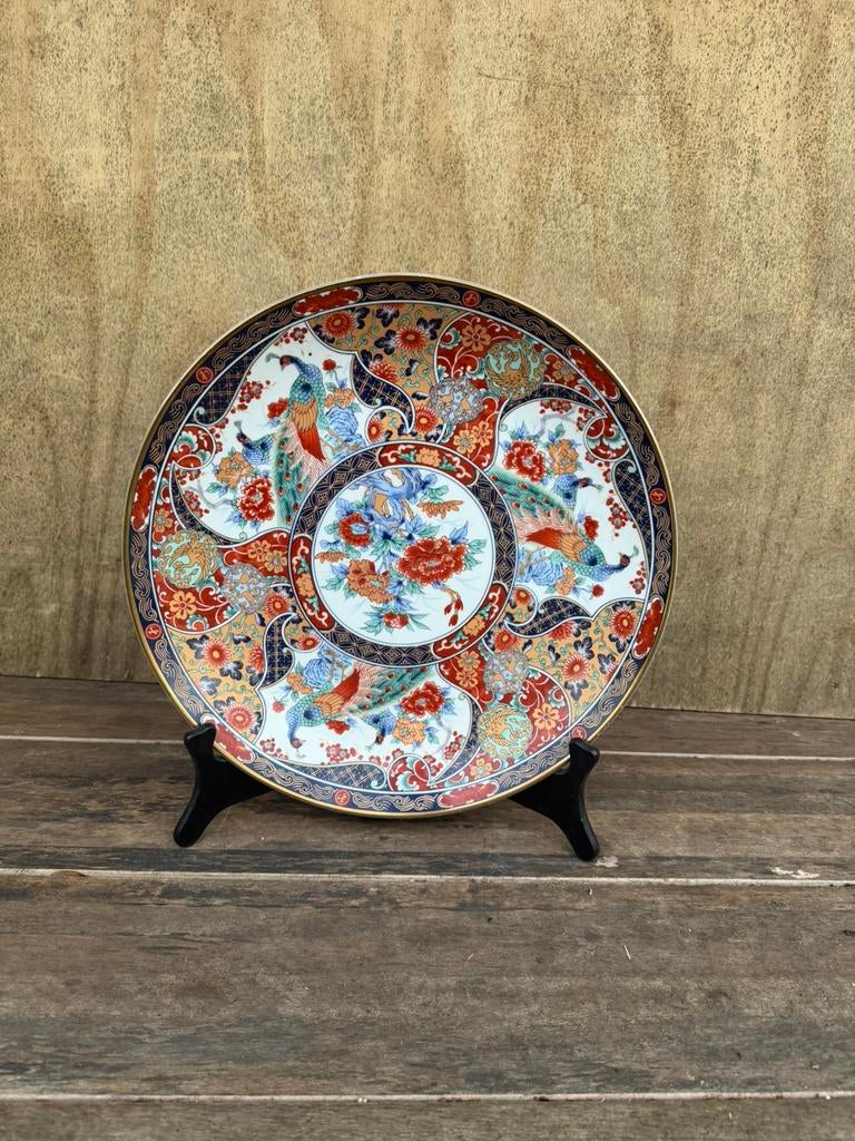 Grande assiette décorative japonaise style Imari / Kutani, Enlèvement