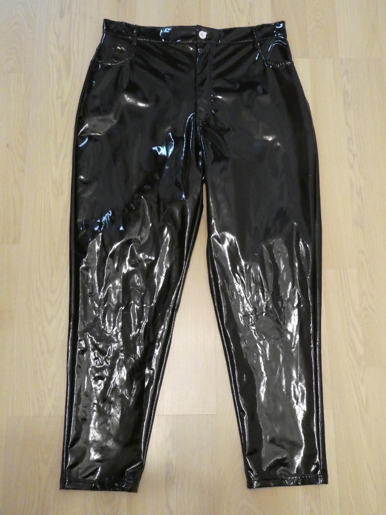 Broek Lak PVC Zwart Met Zakken, Ophalen of Verzenden, Nieuw, Zwart