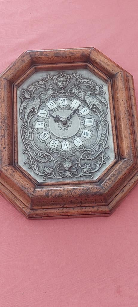 Klok tinnen plaatje 39cm breedte, Ophalen of Verzenden