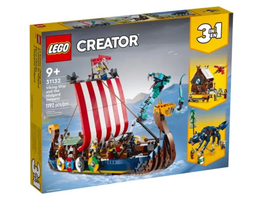 LEGO 31132 : VIKING SHIP and THE MIDGARD SERPENT (LEGO 3en1), Kinderen en Baby's, Speelgoed | Duplo en Lego, Nieuw, Lego, Complete set
