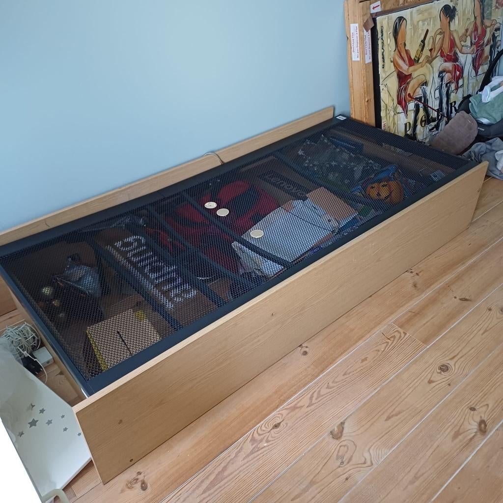 sommier auping et cadre de lit, Huis en Inrichting, Slaapkamer | Bedden, Ophalen, Verstelbaar, 90 cm, Eenpersoons