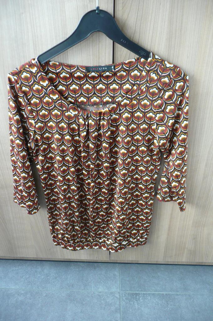 Roestkleurige geprinte bloes Lola Liza (K775), Overige kleuren, Lola & Liza, Ophalen of Verzenden, Zo goed als nieuw