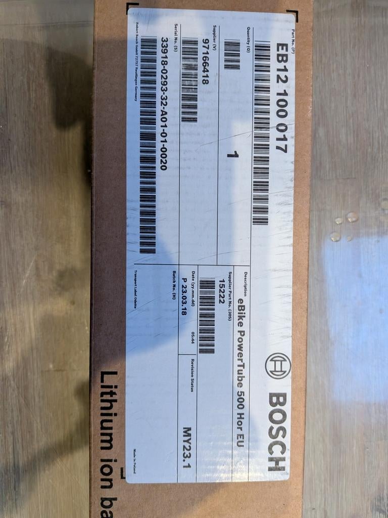 Bosch  smart Powertube 500 nieuw, Ophalen