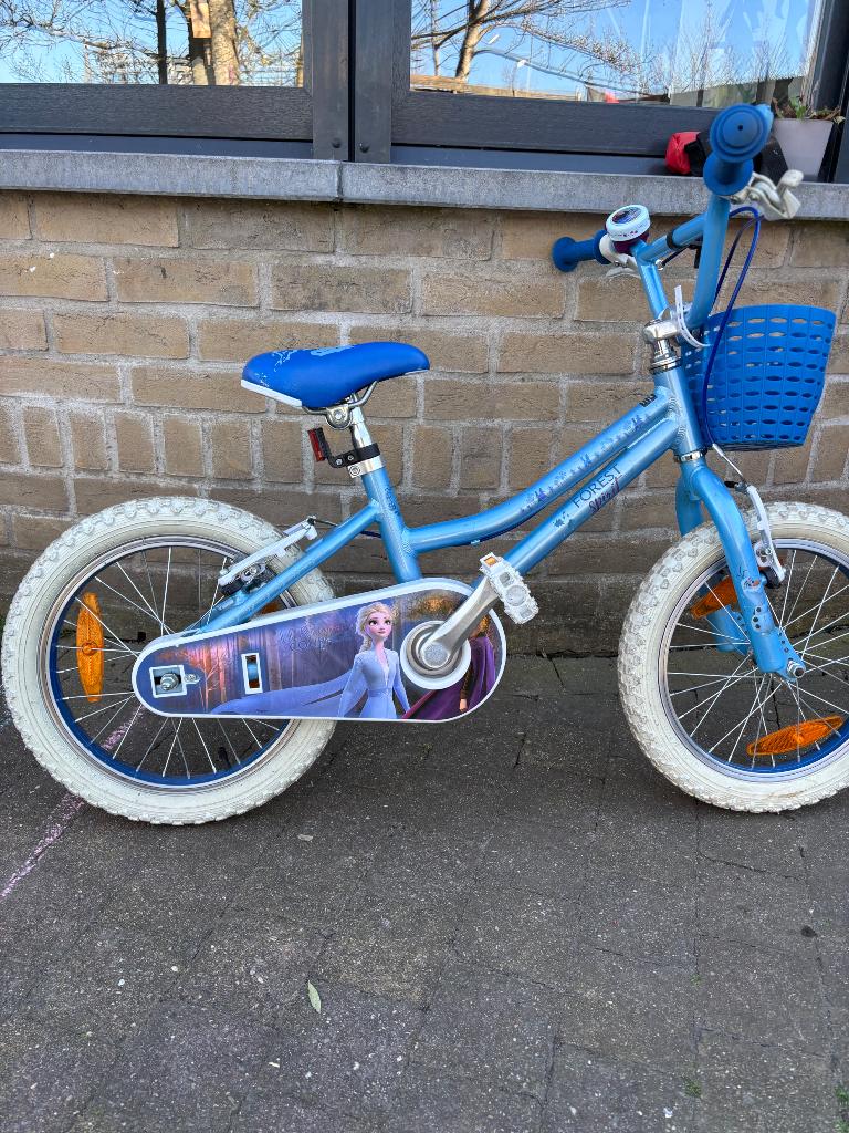 Meisjes fiets frozen Elsa, Fietsen en Brommers, Ophalen, Zo goed als nieuw