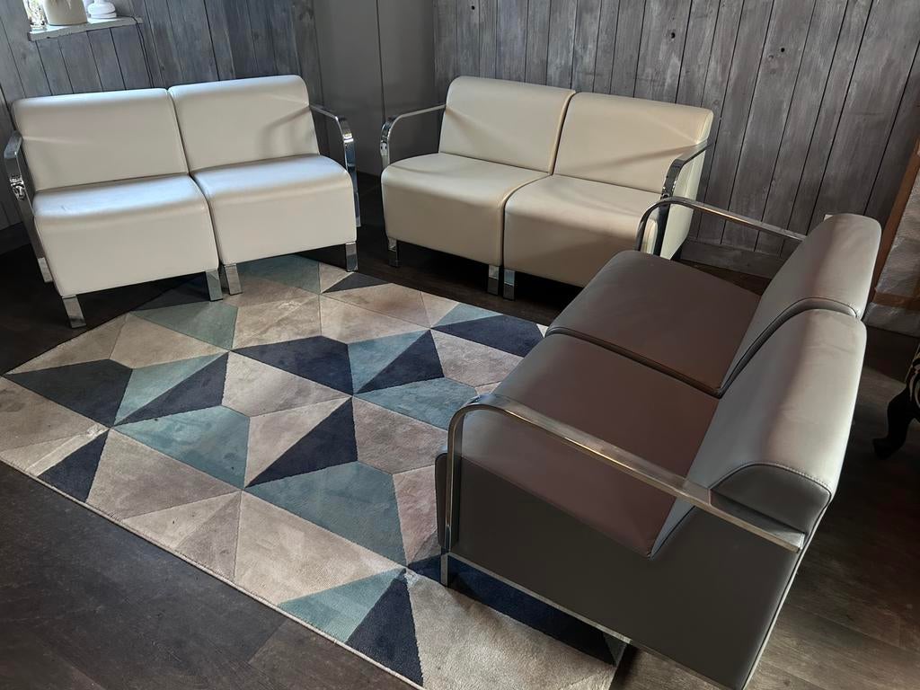 Salon canapé fauteuils design, Maison & Meubles, Enlèvement, Comme neuf