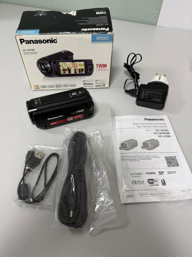 Panasonic HC-W580 Full HD twin Camcorder wifi hdmi 90x zoom, Audio, Tv en Foto, Videocamera's Digitaal, Panasonic, Full HD, 20x of meer