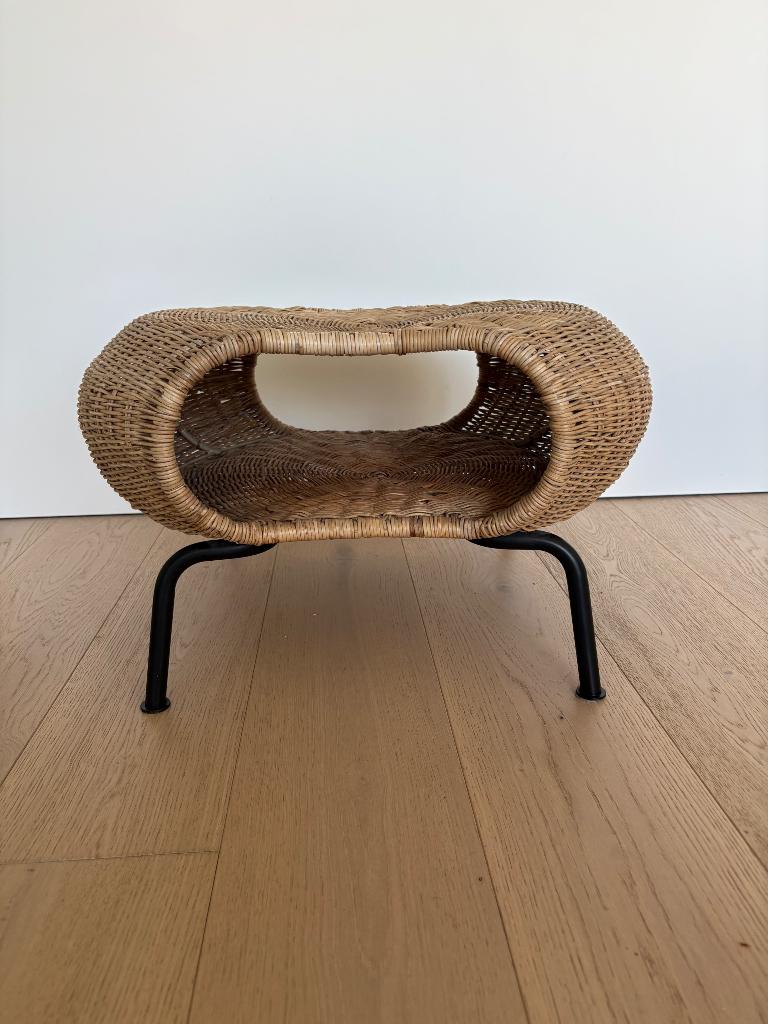 IKEA gamlehult rotan voetbank kastje met bergruimte, Ophalen, Zo goed als nieuw