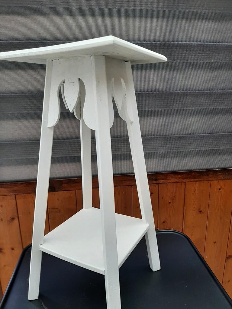 Wit bijzettafeltje 50 hoog 25  vierkant, Ophalen of Verzenden