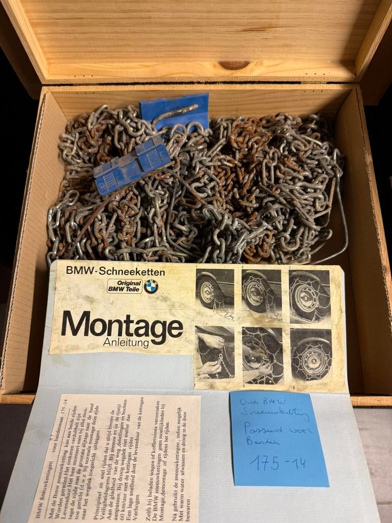 Vintage originele BMW sneeuwkettingen maat 175-14, Ophalen of Verzenden, Gebruikt